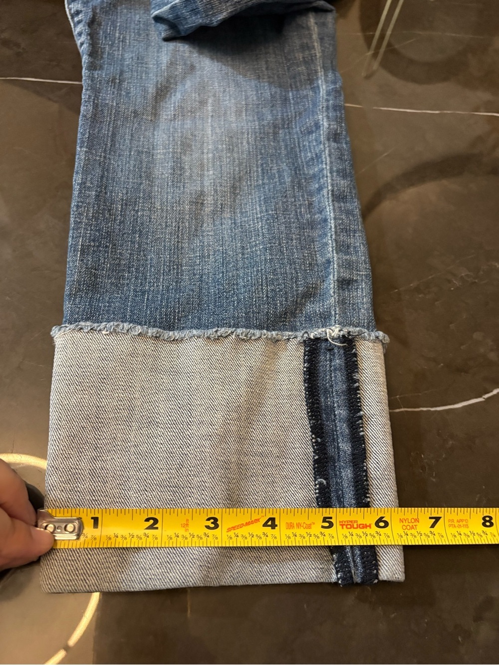 Kut from the Kloth Cameron Straight Leg Crop Jeans Blue Wash, Cuffed Women’s 6 - Picture 13 of 15